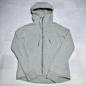 Lululemon Fleece Please Hoodie Women's Size 4‎ Heathered Speckled Medium Gray